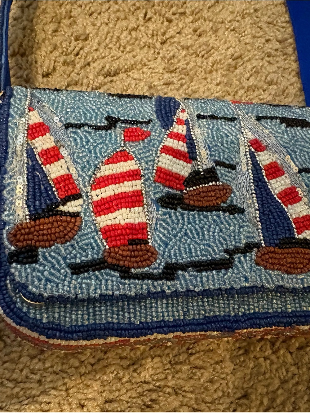 Beaded Sailboat Shoulder Bag - Picture 3 of 10